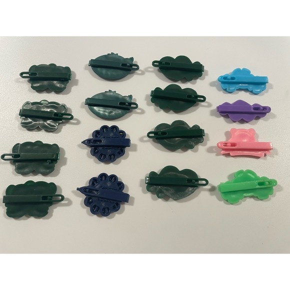 Vtg lot Girls Novelty Hair Clip Barrette Flower Puppy‎ Smile Heart 80s 90s Y2K - Picture 12 of 14